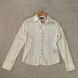 BCBG Max Azria white button down shirt